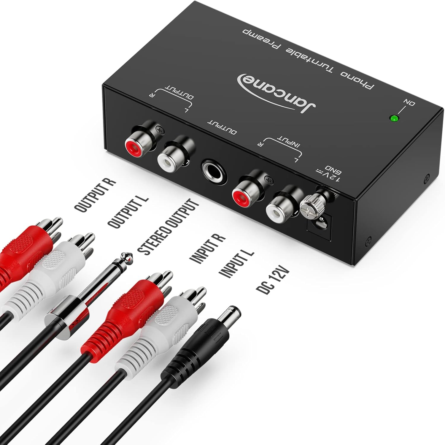 Jancane Phono Preamp for Turntable- Mini Electronic Audio Stereo Phonograph Preamplifier with RCA Input, RCA/TRS Output, Low Noise Operation, with 12 Volt DC Adapter image number 5
