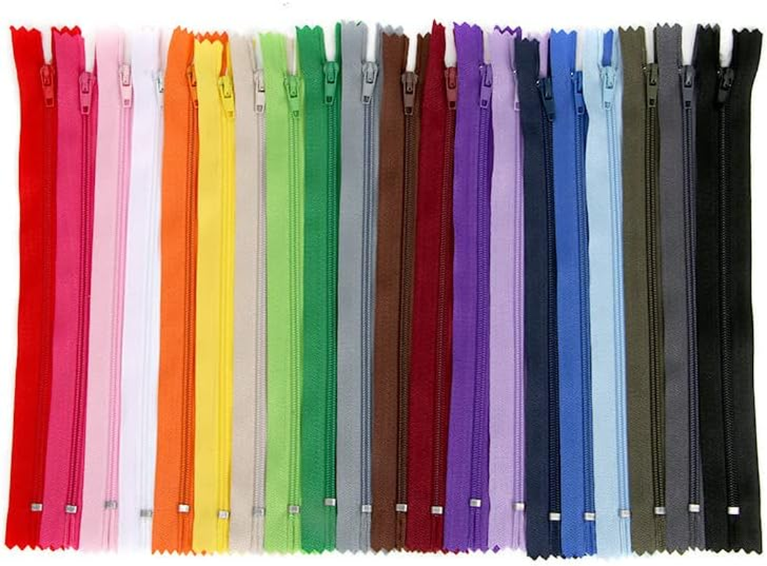 20PCS 8Inch Closed End Nylon Coil Zippers Resin Zipper Sewing Zippers Tailor Sewer DIY Craft Sewing 20CM