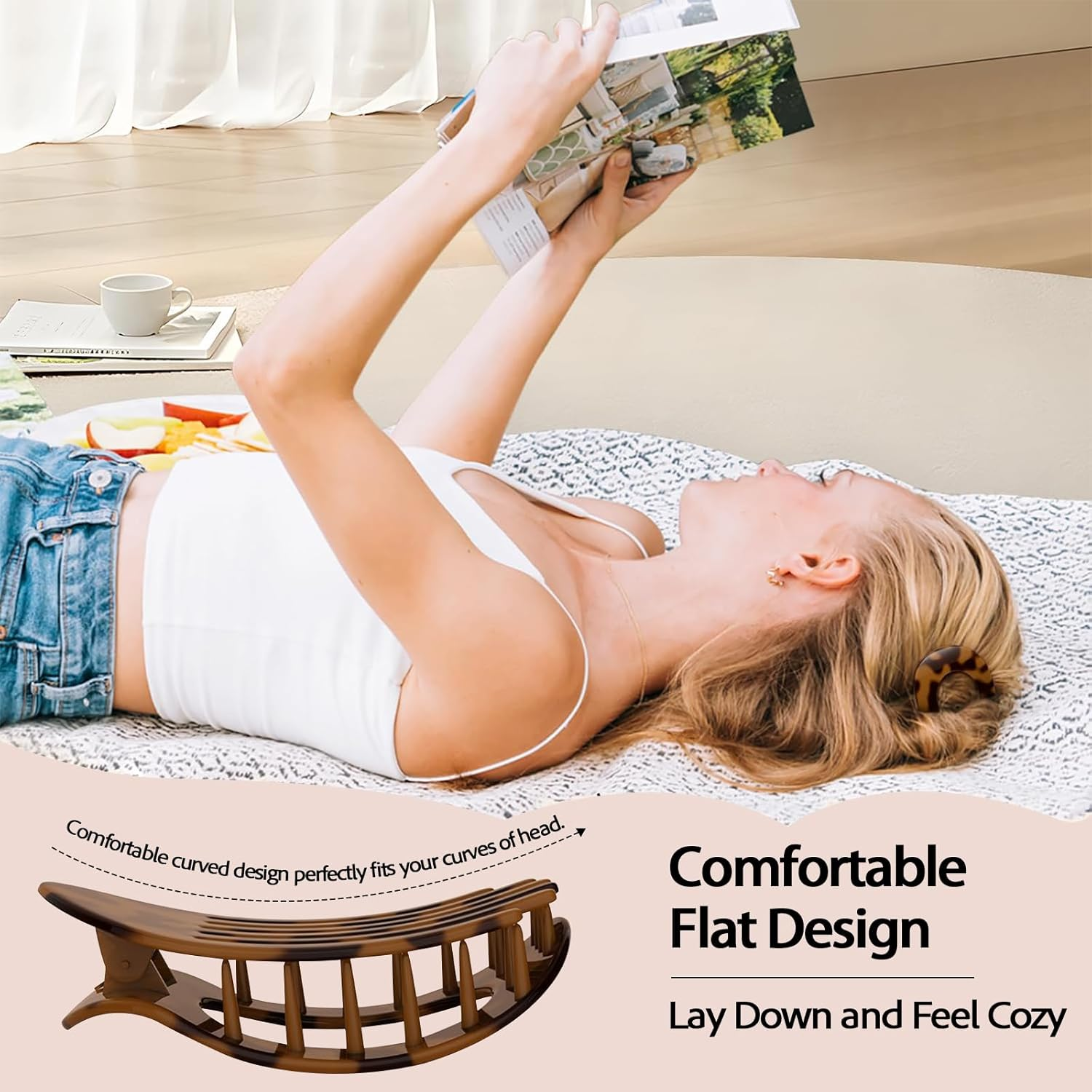 Vivasmile 4 PCS Flat Hair Clips for Women, Curved Design Hair Clips for Lying, Driving - Matte Strong Hold Hair Claw Clips for Thin, Thick Hair, Hair Accessories for Women and Girls (Leopard) image number 4