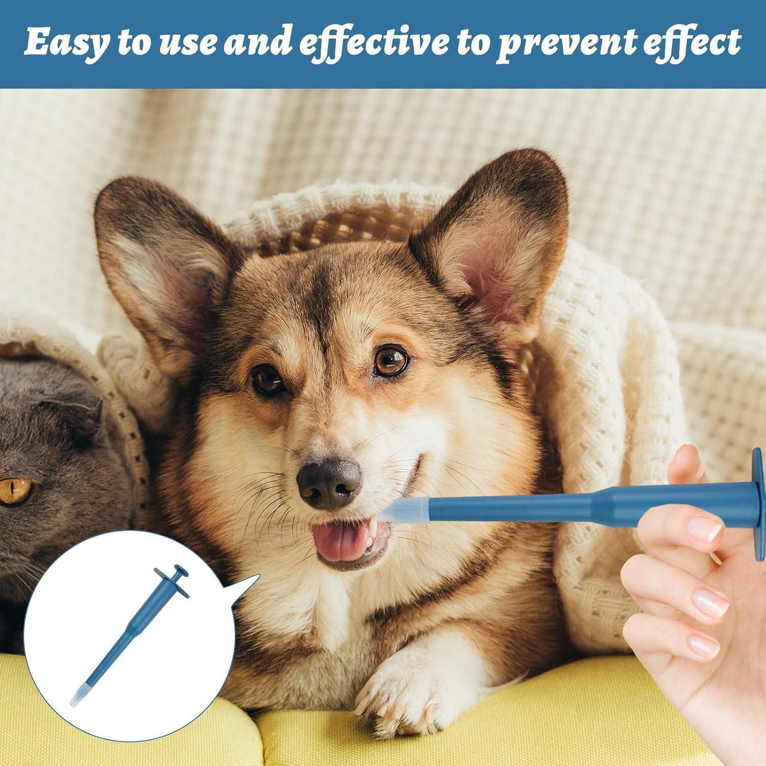 Qianeffort 1PCS Pet Pill Plunger Popper,Cat Tablet Dispenser Shooter Reusable,Cat Pill Dispenser for Feeding Accessories,Pill Popper for Cats,Pet Pill Popper Cat for Dogs Cats Birds Any Small Animals