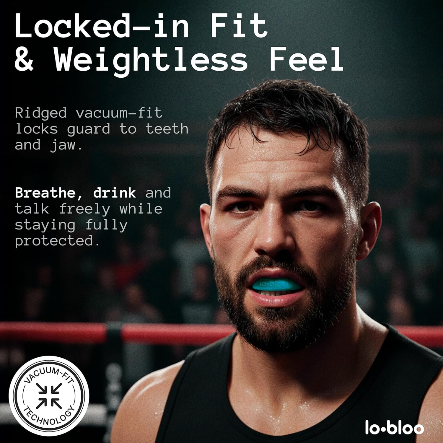 Lobloo&reg; PRO-FIT Sports Mouthguard &ndash; Ultra Slim 1Mm | Dentist-Level Protection | Precision Vacuum-Fit | Oxygen Performance | MMA, Boxing, Football, Basketball.(Medium 10-13Yrs, Black) image number 5