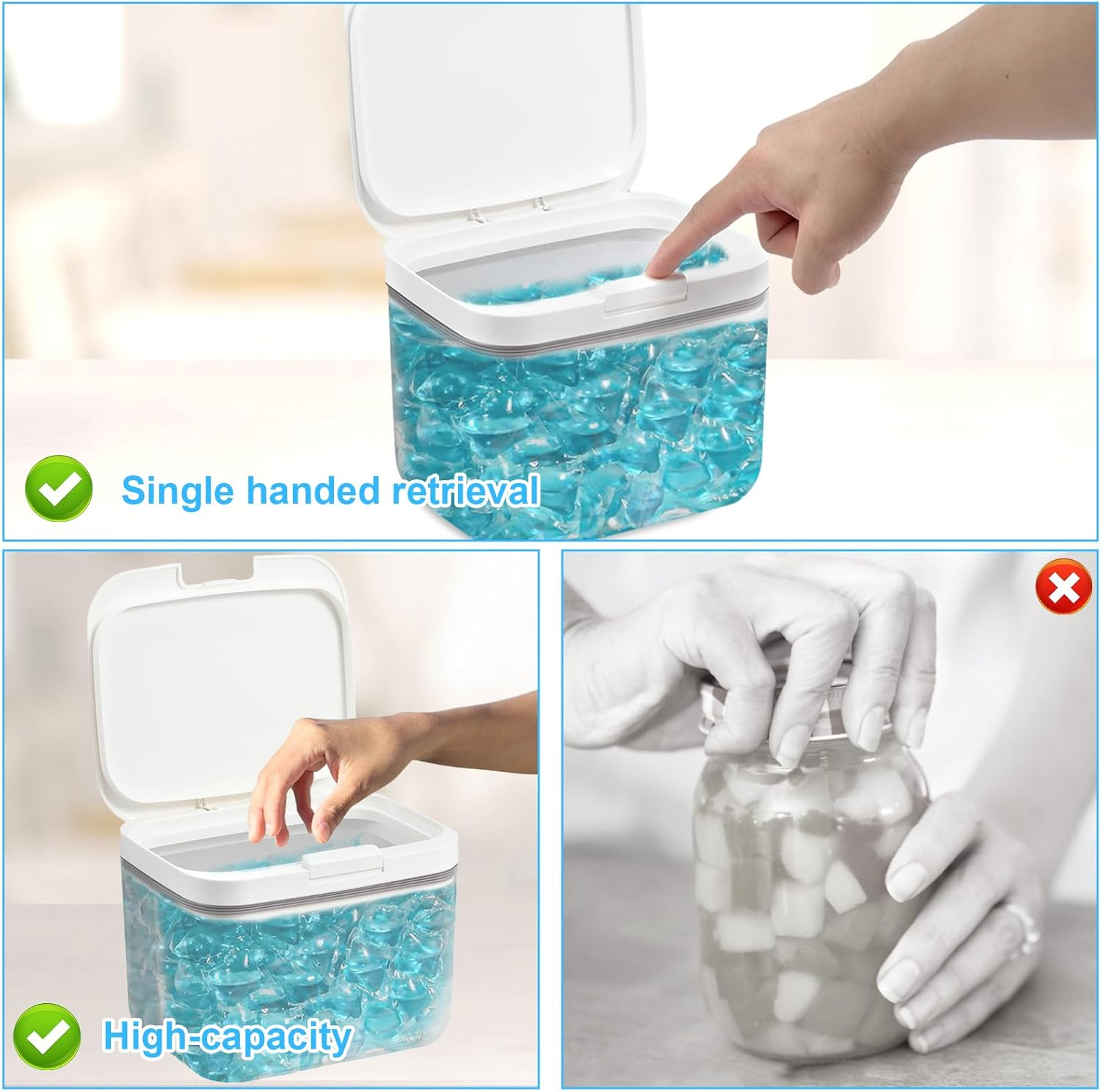 Laundry Pods Container,Automatic Pop-Up Laundry Pods Container,Large Capacity Dishwasher Pod Holder,Holds 2.8L/4.5L/5.5L Sealed Laundry Pod Case for Powder,Detergent,Scent Booster Storage (4.5L/152Oz) image number 5