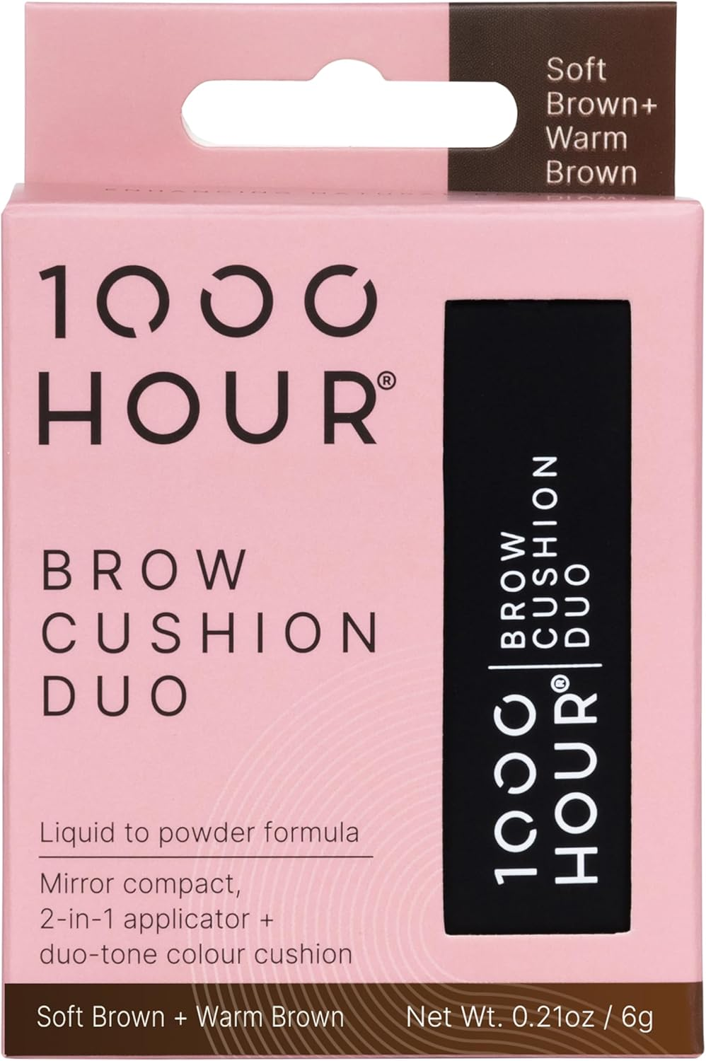 1000 Hour Brow Cushion Duo Eyebrow Color 6 G, Light Brown Honey