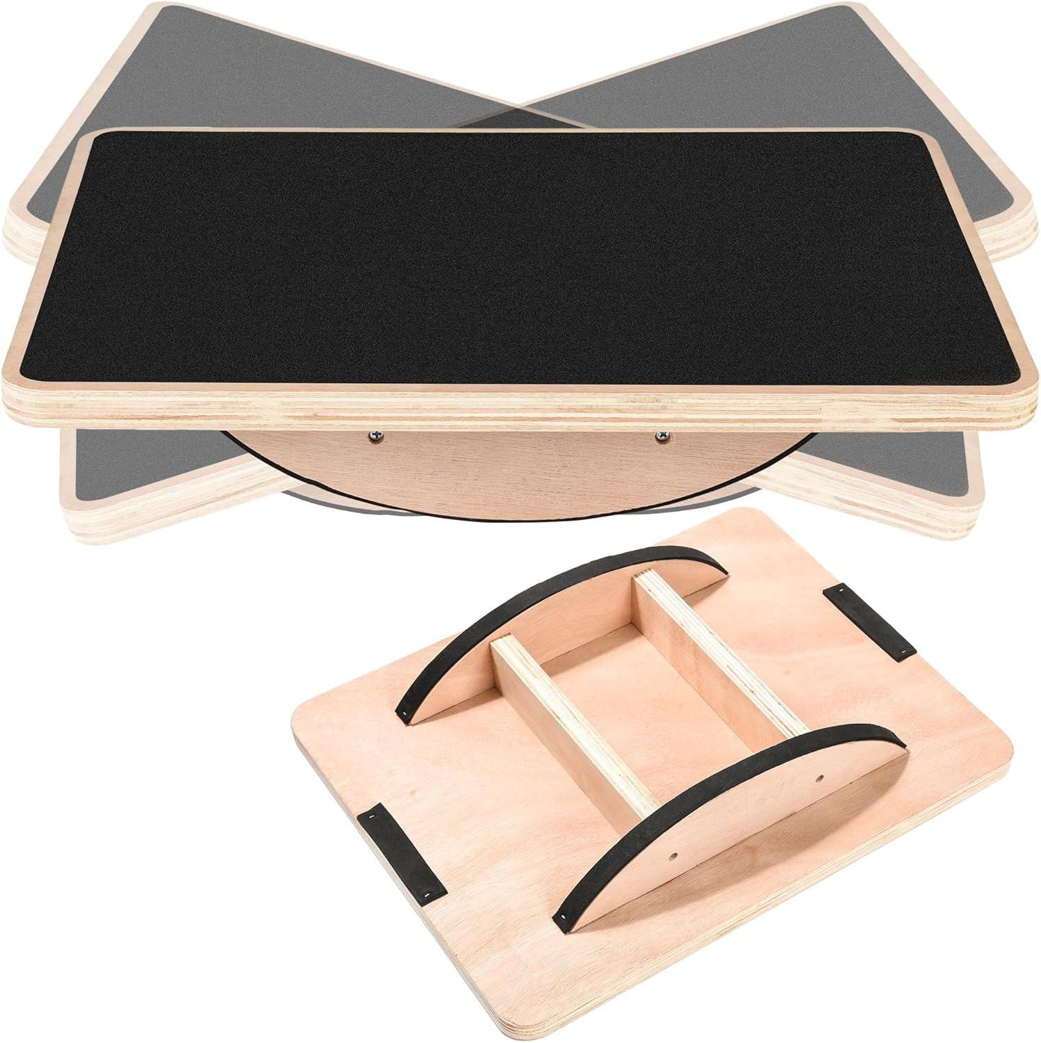 Wobble Board Balance Boards for Adults Anti-Slip Wooden Balance Board for Physical Therapy & Core Strength, Ideal Balance Board for Standing Desk with Ankle Support image number 3