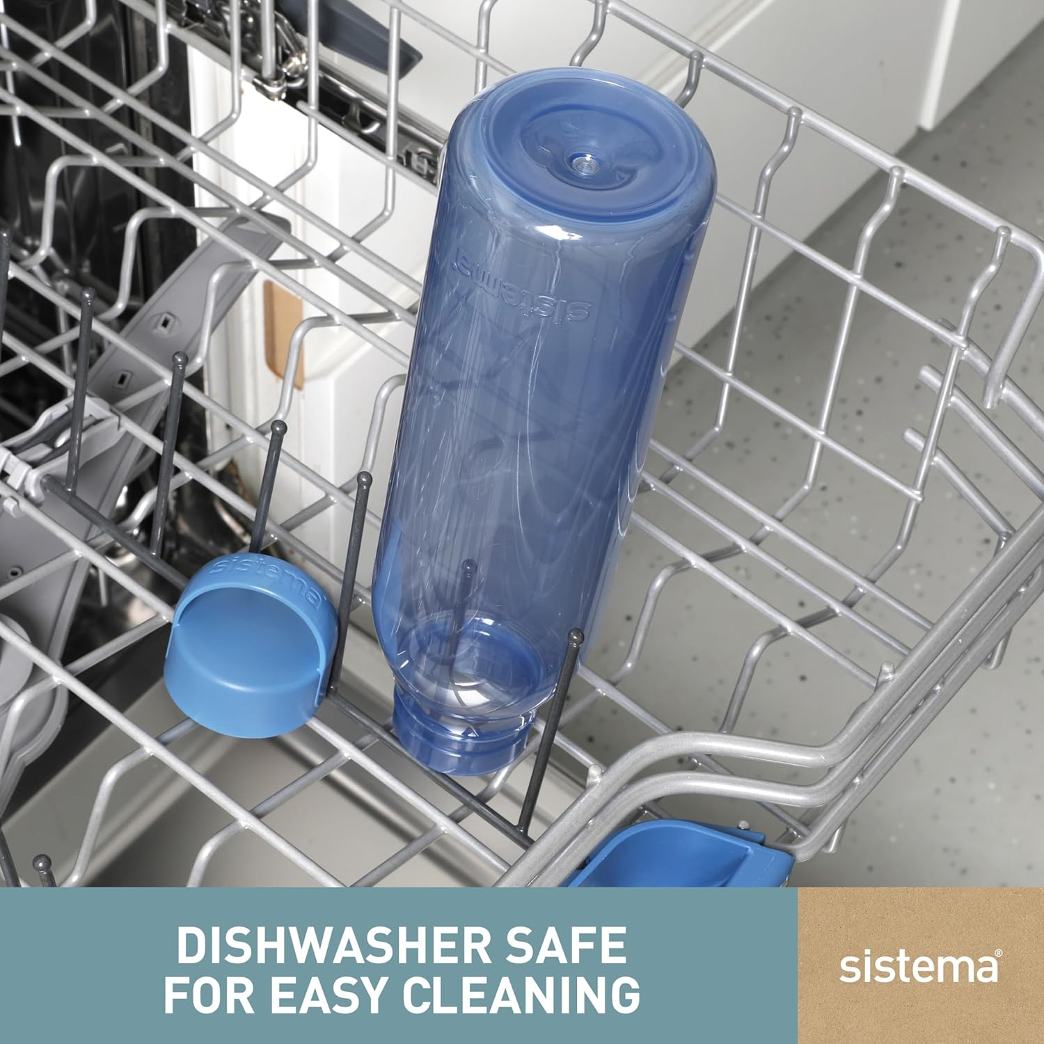 Sistema Ocean Bound Plastic Revive Water Bottle 700 Ml | Reusable Water Bottle | Bpa-Free, Made Using Recycled Plastic | Teal or Blue (Colour Not Selectable) | 1 Count image number 1