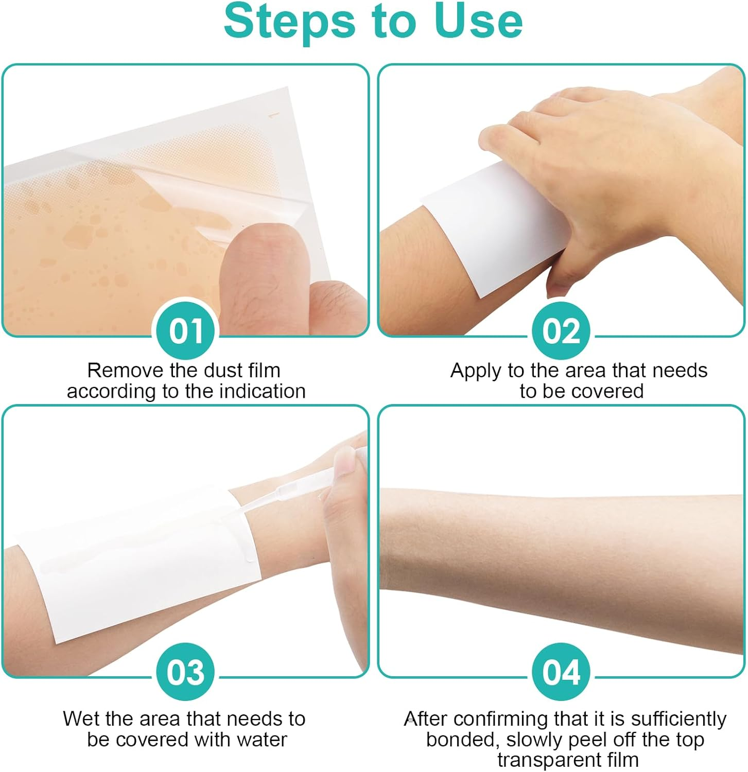 10 Pcs Tattoo Cover up Patches, 13X8.5Cm Invisible Waterproof Body Concealer Stickers, Natural Finish for Tattoos & Scars, Makeup Sticker Tape image number 5