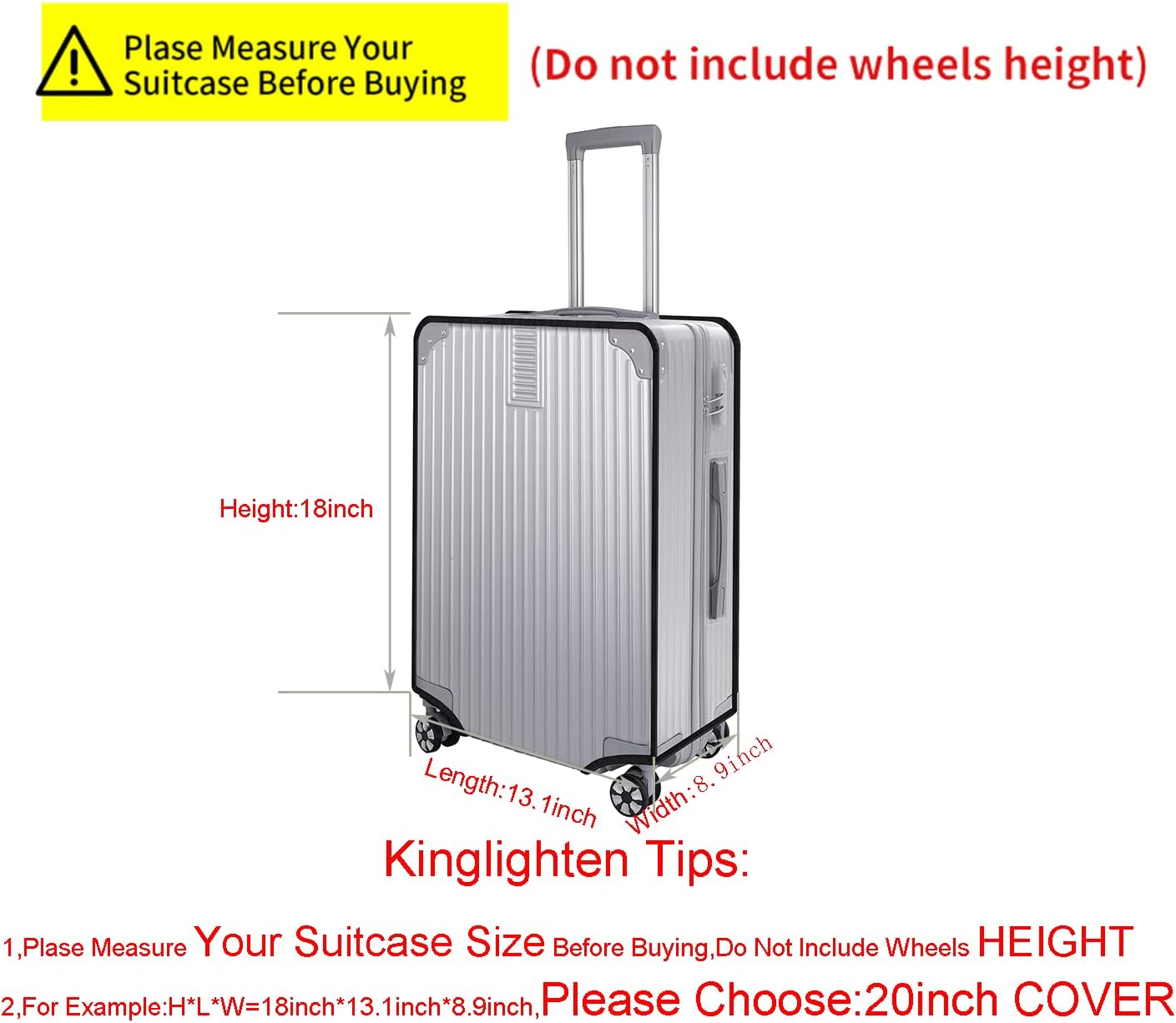 Luggage Cover Protector Bag PVC Clear Plastic Suitcase Cover Protectors Travel Luggage Sleeve Protector image number 5