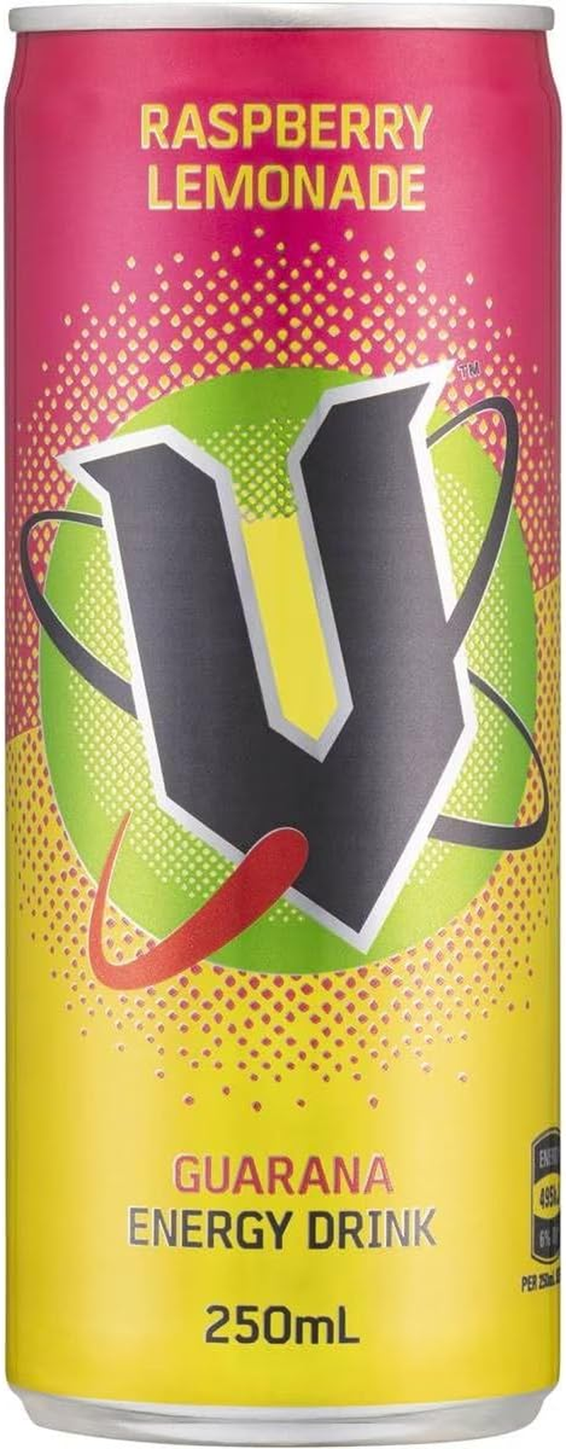 V Raspberry Lemonade Energy Can 250 Ml (Pack of 4) image number 1