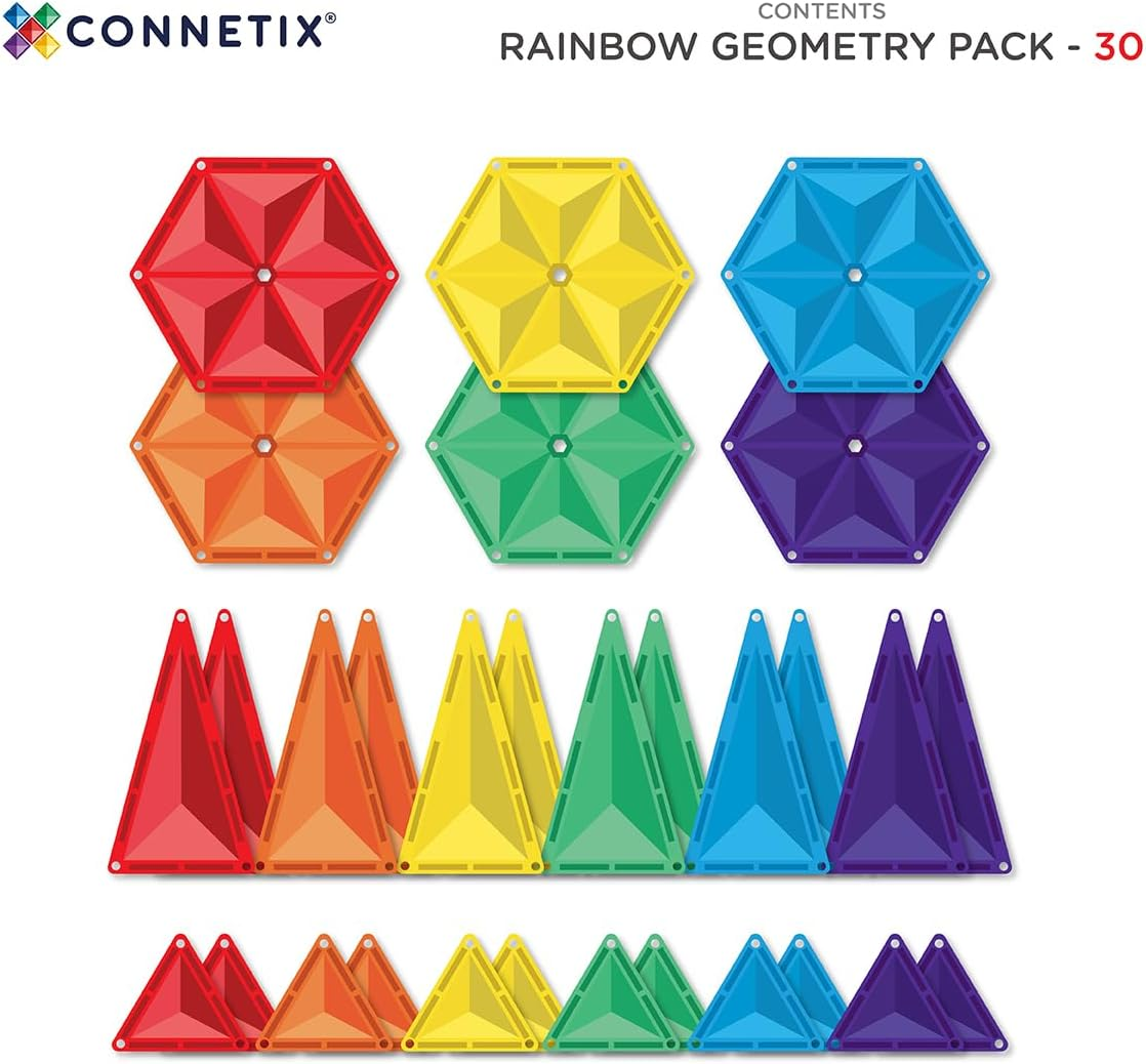 CONNETIX Rainbow Geometry Pack, 30 Pieces image number 5