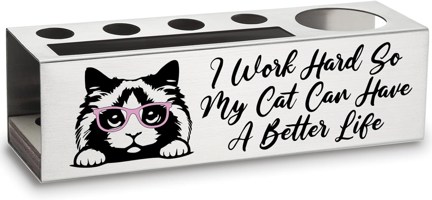 Ragdoll Cat Pencil Holder, Funny Ragdoll Cat Owner Lover Office Desk Decor Organizer Accessories Gifts Stainless Steel Pen Holders Apen2 image number 4