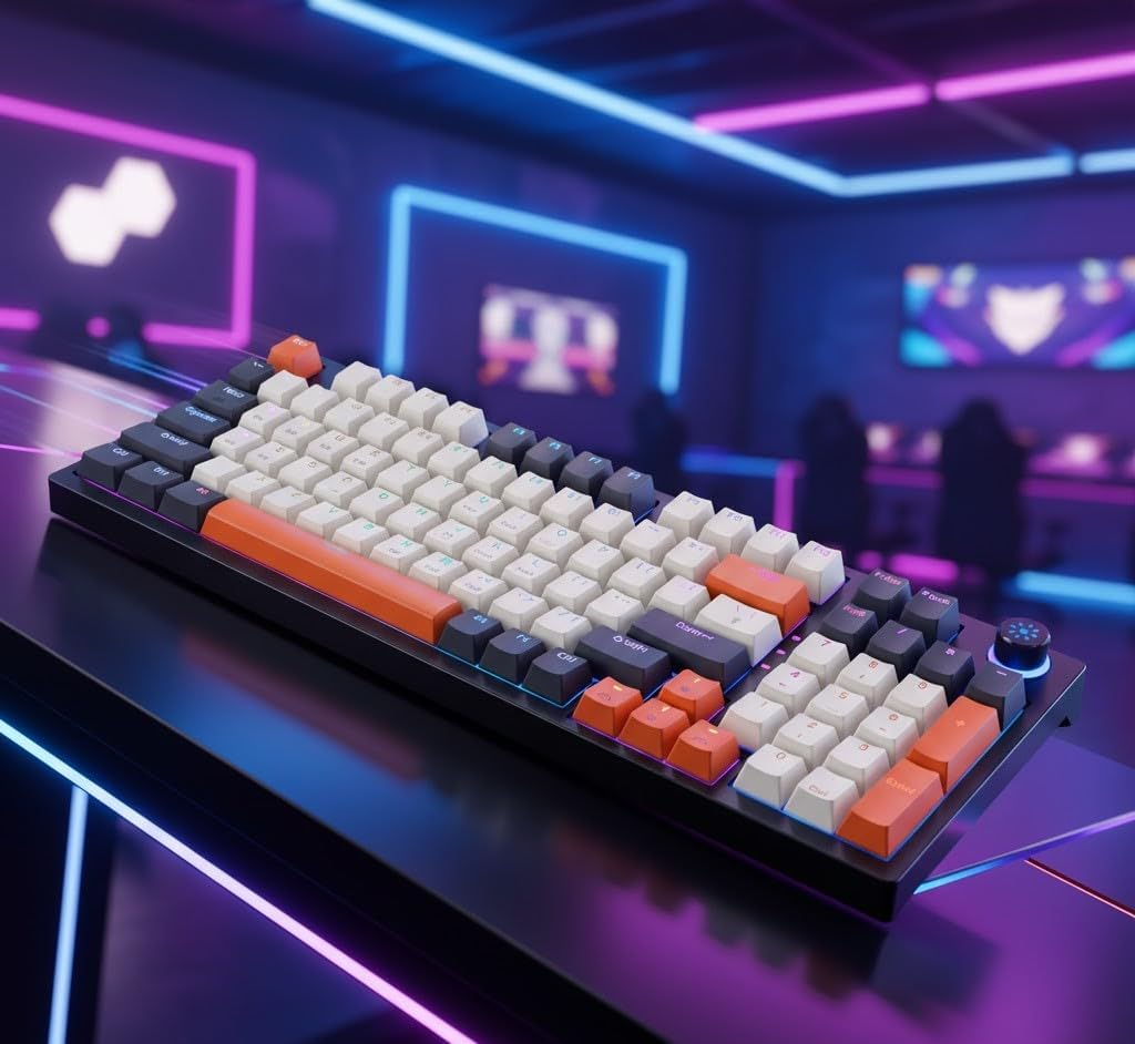 Leaven H96 Mechanical Keyboard : Wireless + Wired + Bluetooth, 96 Keys, RGB Backlit image number 4