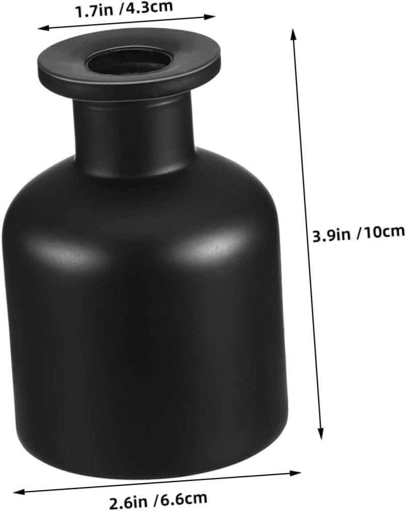 2Pcs Refillable Fragrance Bottles round Glass Jars 150Ml Empty Diffuser Bottle Set Glass Cylindrical Aroma Diffuser Vase for Home Decoration and Relaxation image number 3