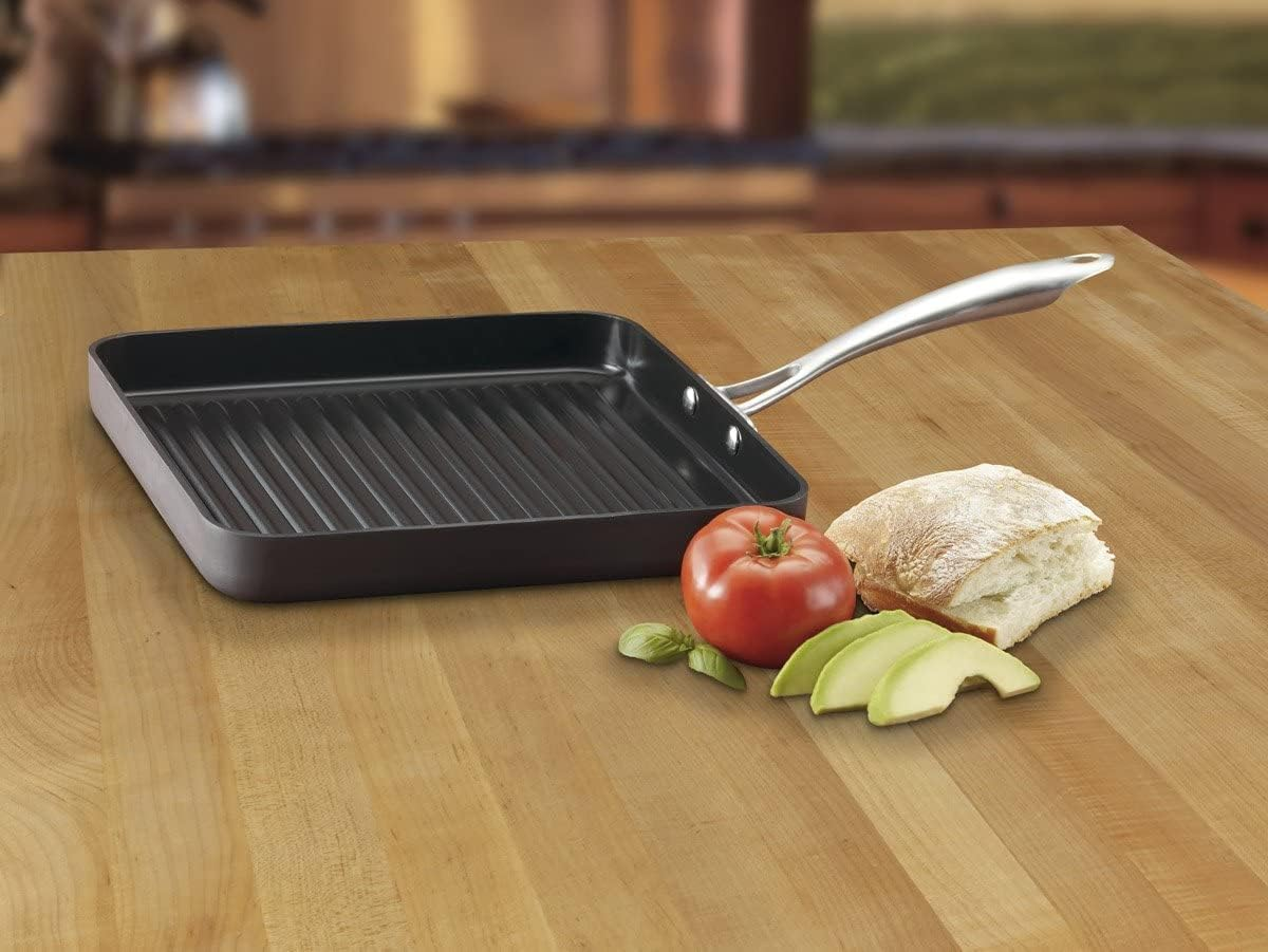 Cuisinart Greengourmet Hard-Anodized Nonstick 11-Inch Square Grill Pan - 18-Inch, Double Burner Griddle image number 1