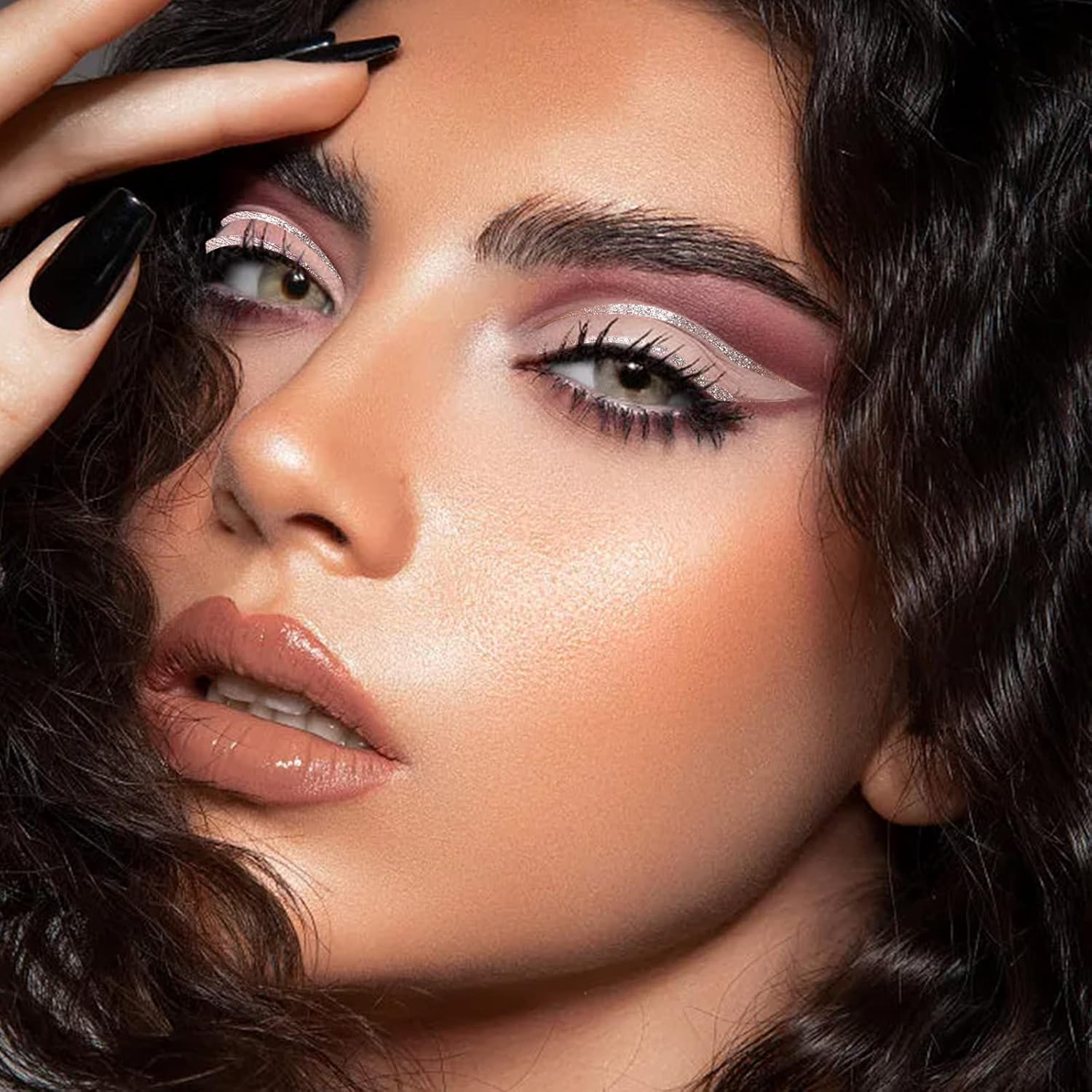 Boobeen Colorful Glitter Eyeliner Liquid Shimmer Eyeliner Waterproof Metallic Eyeliner Smudge-Proof Suitable for Women, 1 Pcs - 02 image number 4