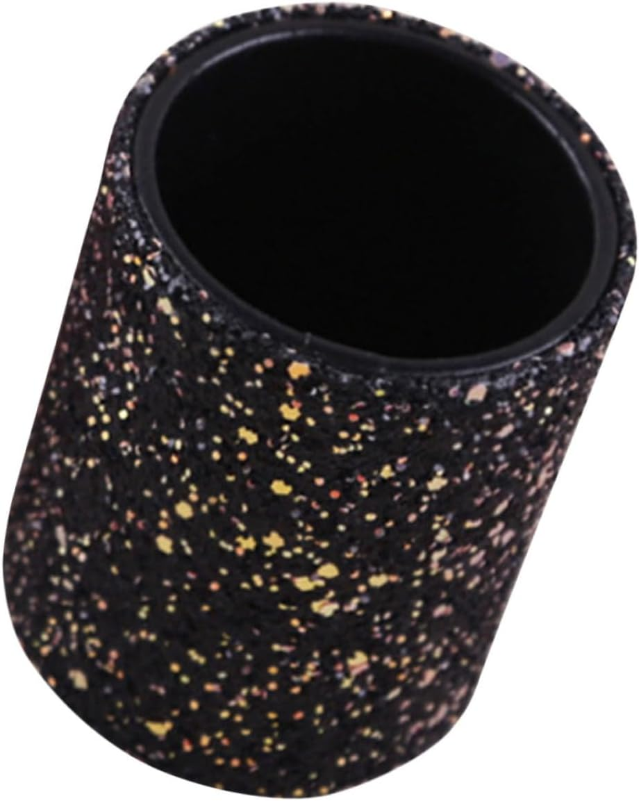 Mikinona Makeup Brush Storage Bucket Makeup Stand Organizer Metal Trim Pink Cup Holder for Dressing Table Pen Holder Decorative Bedroom Bathroom