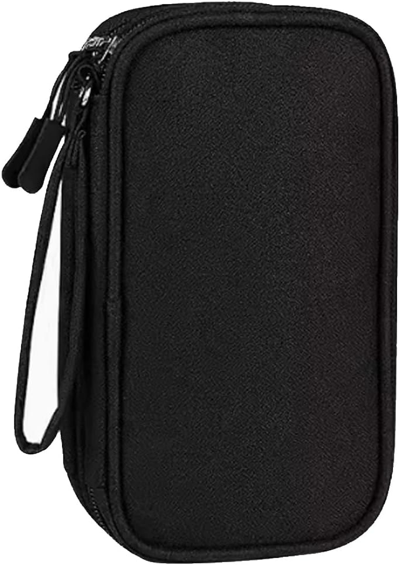 Travel Cable Organizer Bag, Electronic Accessories Organiser, 2-Layer Carry Case Portable Waterproof Double Layers, All-In-One Storage Bag for Cable, Cord, Charger, Phone, Earphone (Black) image number 6