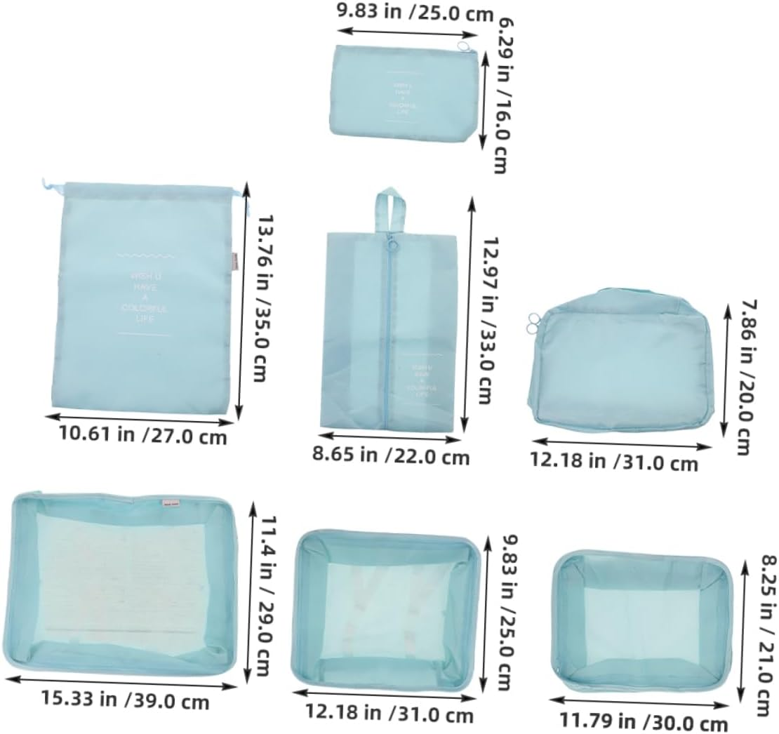 LIFKOME 14Pcs Travel Storage Bag Set Compression Packing Cubes Luggage Packing Organizers Space-Saving Cubes for Travel Shoe Packaging Bag image number 2