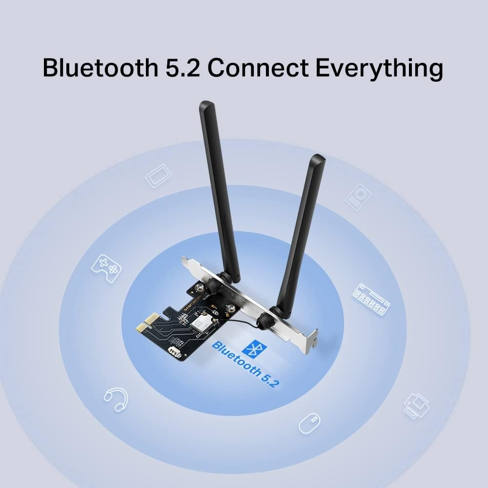 Mercusys AXE5400 Wi-Fi 6E Bluetooth 5.3 Pcie Adapter, Tri-Band, Faster Speed & Broader Coverage, WPA3 Security, 2X MU-MIMO, OFDMA, Windows Compatible (MA86XE) image number 4