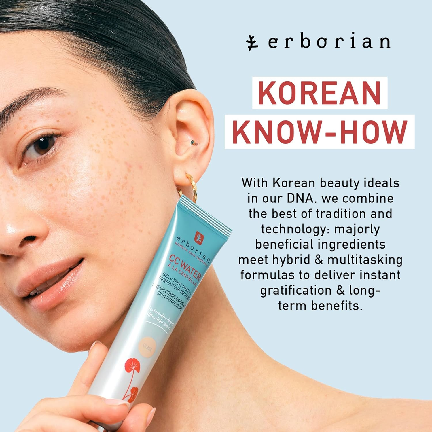 Erborian - Cc Water with Centella Asiatica - Skin Perfecting Facial Care with Hyaluronic Acid for a Fresh Complexion, Soothes and Moisturises - Korean Cosmetics - Cc Water Caramel Shade - 15 Ml image number 5