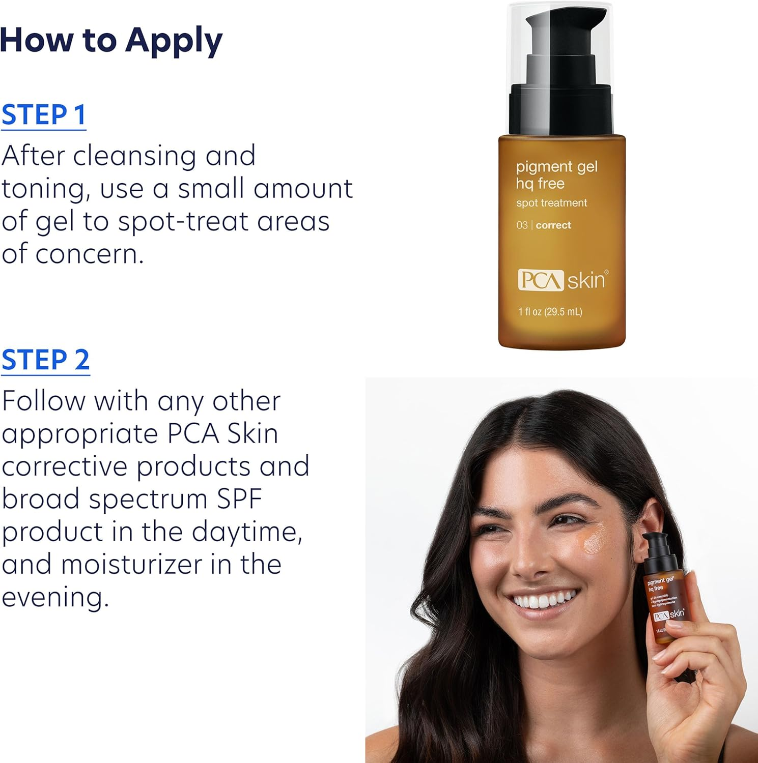 PCA SKIN Hydroquinone-Free Pigment Gel Face Serum - Spot Treatment Facial Corrector with Kojic & Lactic Acid for Brightening Dark Spots & Hyperpigmentation 1 Fl Oz (Pack of 1) image number 4