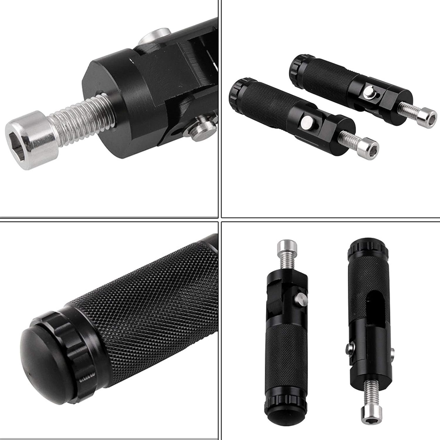 Foot Peg Foot Rest 2 Pieces of Black CNC Aluminum Alloy Universal Motorcycle Motorcycle Bicycle Folding Footrest Footrest Foot Nail Pedal Set Parts image number 6