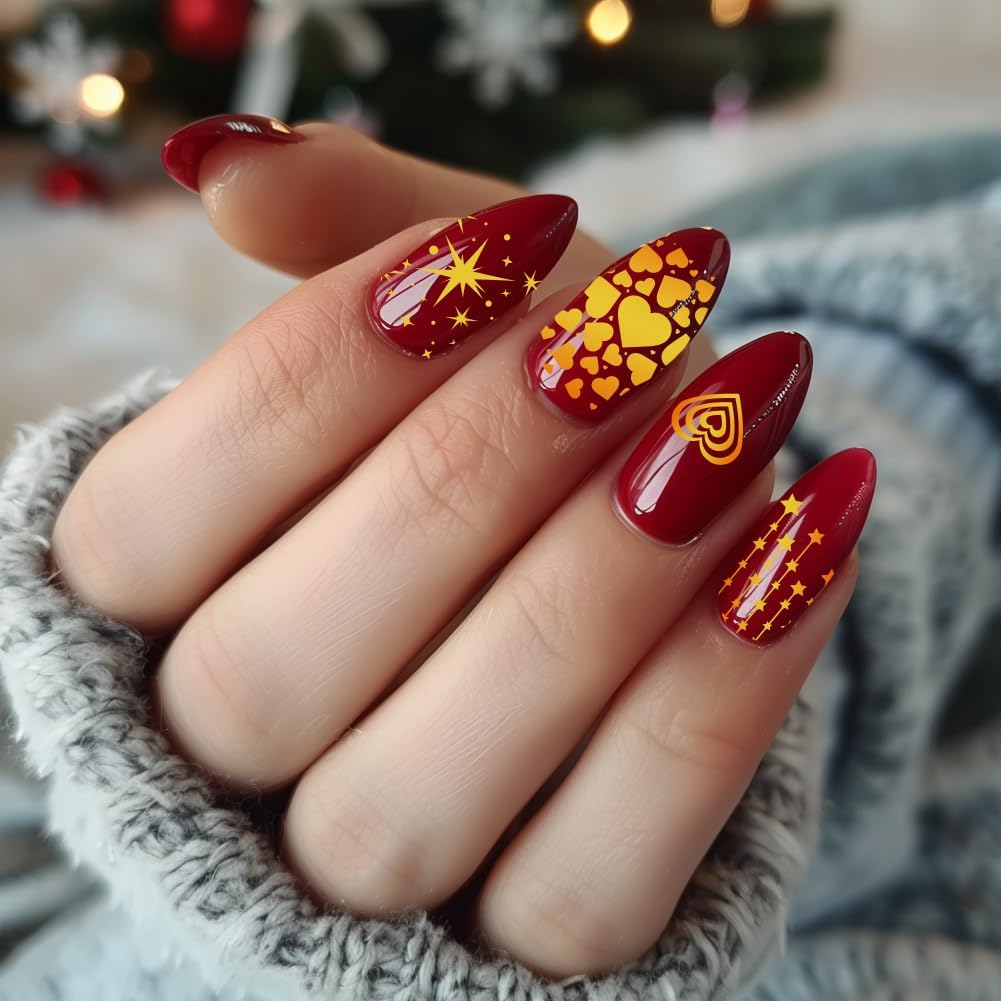 PH Pandahall 6Pcs Stars Moon Pattern Nail Stamp Plate Heart Print Art Template Stainless Steel Nail Image Plate Butterfly Pattern Nails Art Stencils for Women DIY Printing 4.7X2.3 Inch image number 4