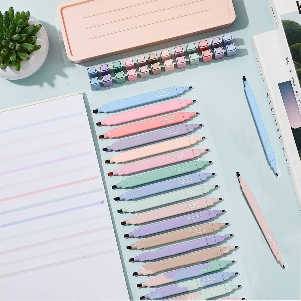 Pastel Highlighters Cute Aesthetic Pens,6Pcs Aesthetic Highlighters Color Highlighters Pens