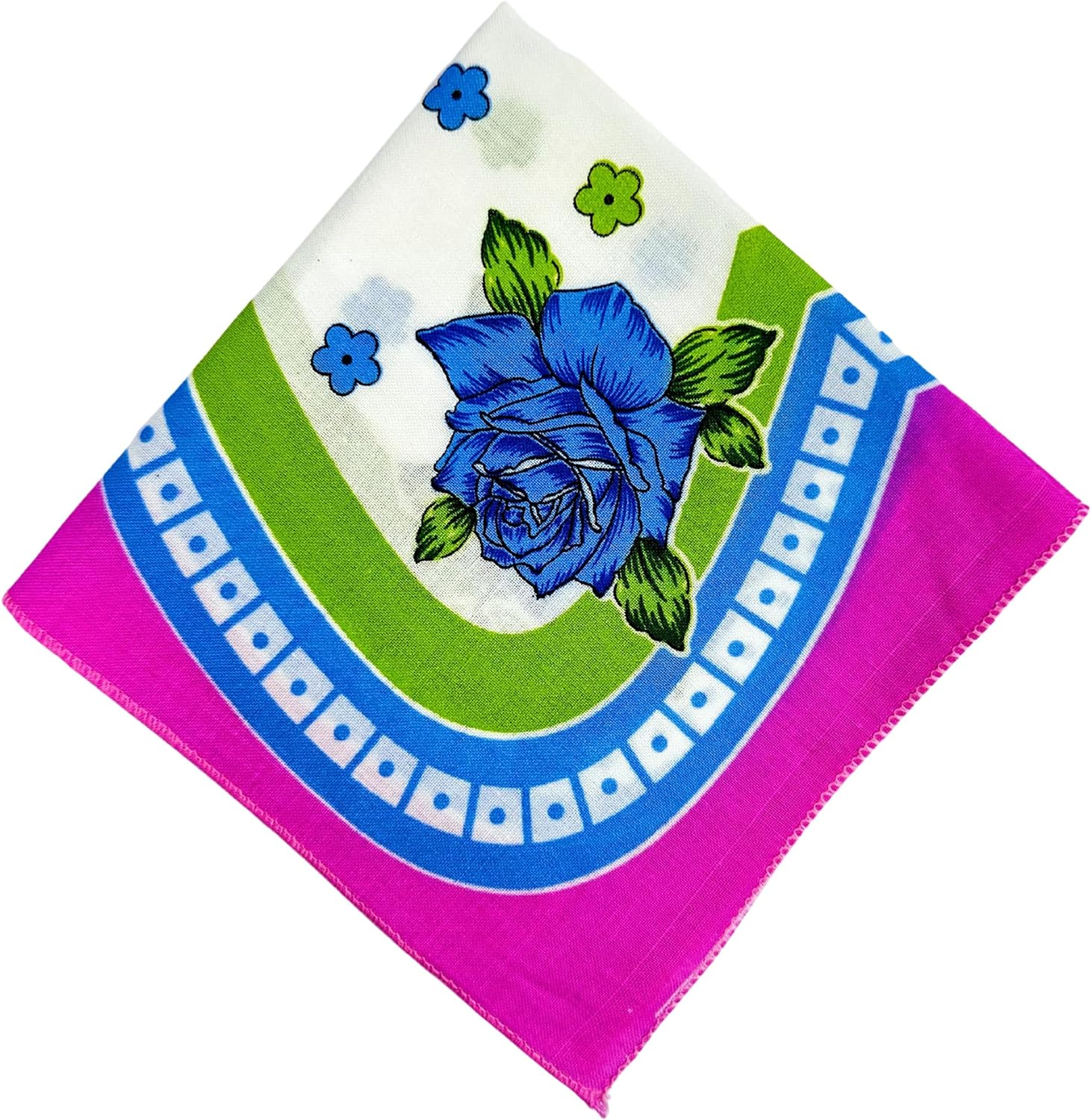 Royal Mart Premium Cotton Handkerchiefs - 11 * 11 Colorful Prints for Women/Girls (Pack of 03, Multicolor. Designs Will Vary as per Availability image number 2