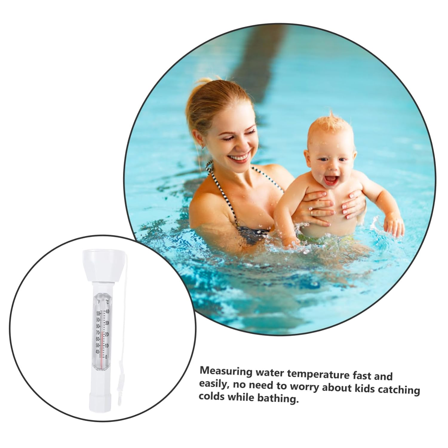 Alasum Floating Pool Thermometer Bath and Spa Temperature Gauge Fast Reading for Swimming Pools Fishponds and Hot Tubs image number 4