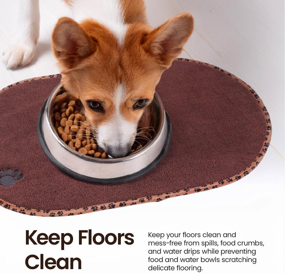 White Magic Pet Bowl Mat &ndash; Non-Slip, Hygienic, Spill & Splash Protection, Easy to Clean, Durable & Scratch-Resistant, Ideal for Small & Large Bowls &ndash; XL (67X41 Cm), Dishwasher Safe