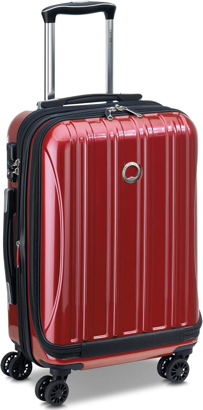DELSEY Paris Helium Aero Hardside Expandable Luggage with Spinner Wheels, Brick Red, Carry-On 19 Inch, Helium Aero Hardside Expandable Luggage with Spinner Wheels
