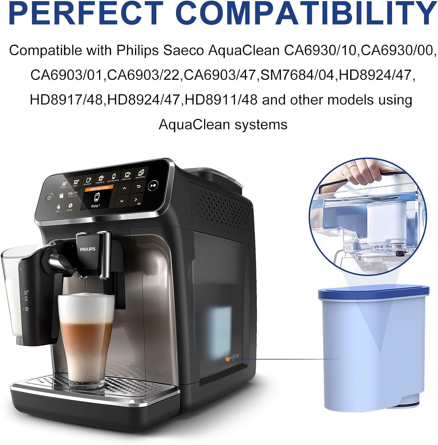 Anmumu CA6903 Coffee Filter Compatible with Philips Aquaclean CA6903, Aqua Clean Filter,Ideal for Fully Automatic Coffee Machines Anti-Limescale Water Filtration(4 Pack) image number 4