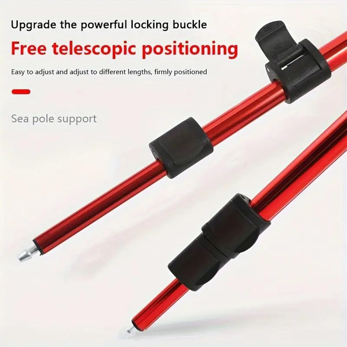 AIMALL Telescopic Fishing Rod Holder &ndash; Aluminium Alloy Triangle Bracket, Adjustable Sea Fishing Stand with Metal Foot Nails, 34.2In Wide, Extendable to 47.2In for Beach & Shore Fishing