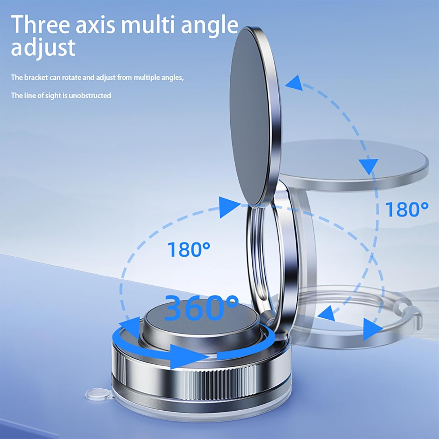 Aofly 360&deg; Adjustable Auto Phone Holder, Vacuum Magnetic Phone Holder Vehicle, Iphone Car Mount - Car Accessories Magnetic GPS Holder & Phone Grip, Fits Iphone 16/15/14/13/12 Series image number 2