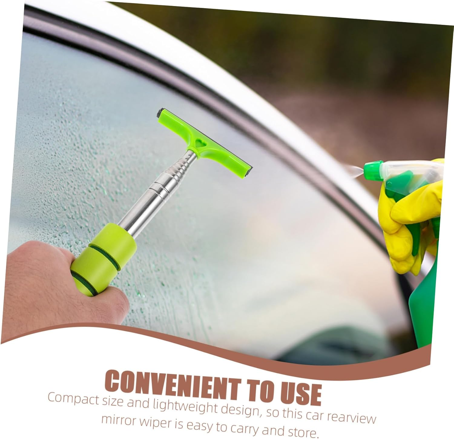 AKOOSY 3Pcs Retractable Car Window Cleaner Tool and Rear View Mirror Squeegee Set with Telescopic Handle, Mini Squeegee for Car Glass Cleaning, Suitable for Automotive Exterior Care image number 3