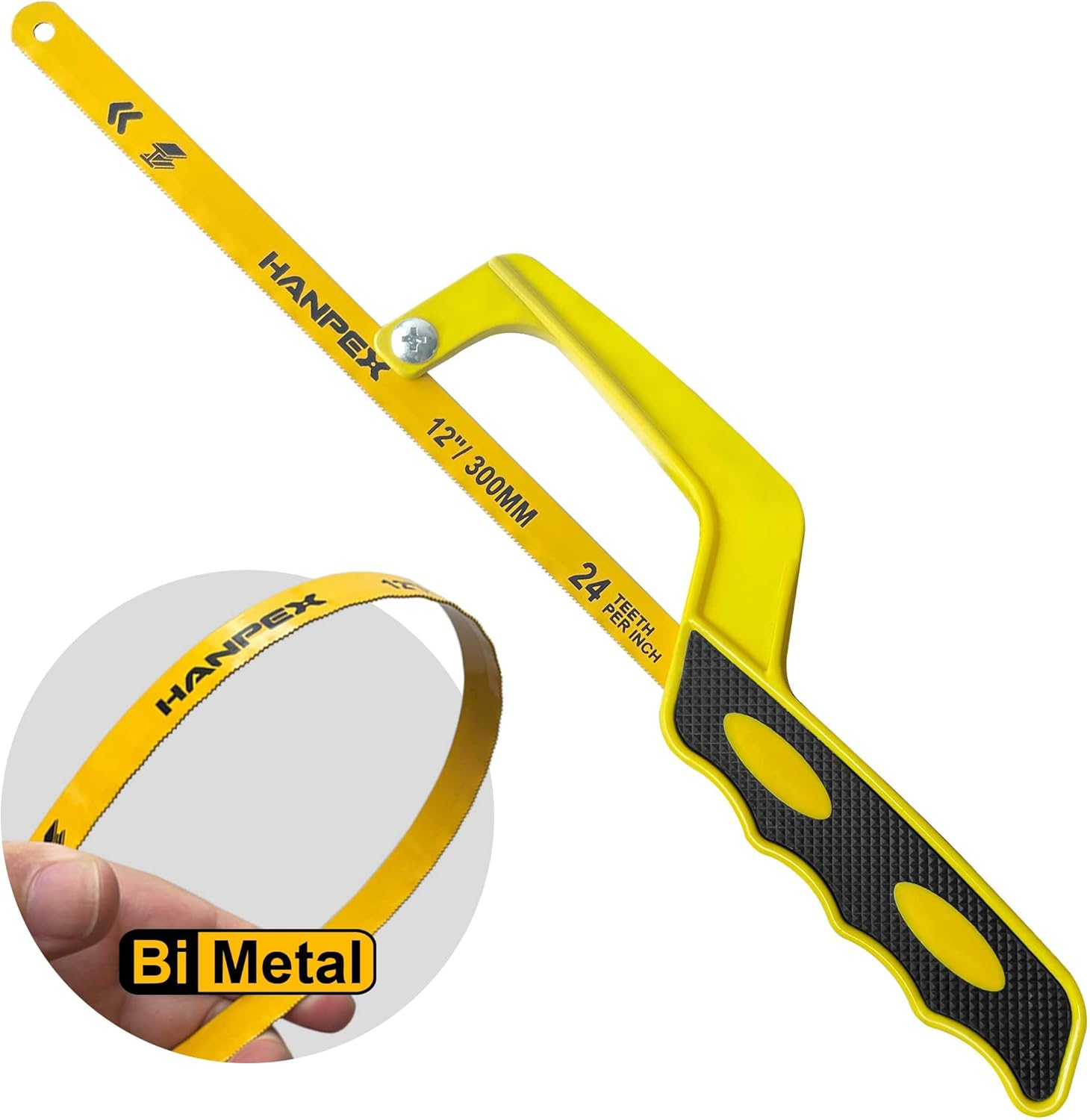 Hanpex Mini Hacksaw for Metal, Compact Hand Operate Aluminum Hack Saw with 12 Inch Flexible Bi-Metal Hacksaw Blade &ndash; Metal Cutting Saw, Small Hacksaw for Metal and Wood image number 5