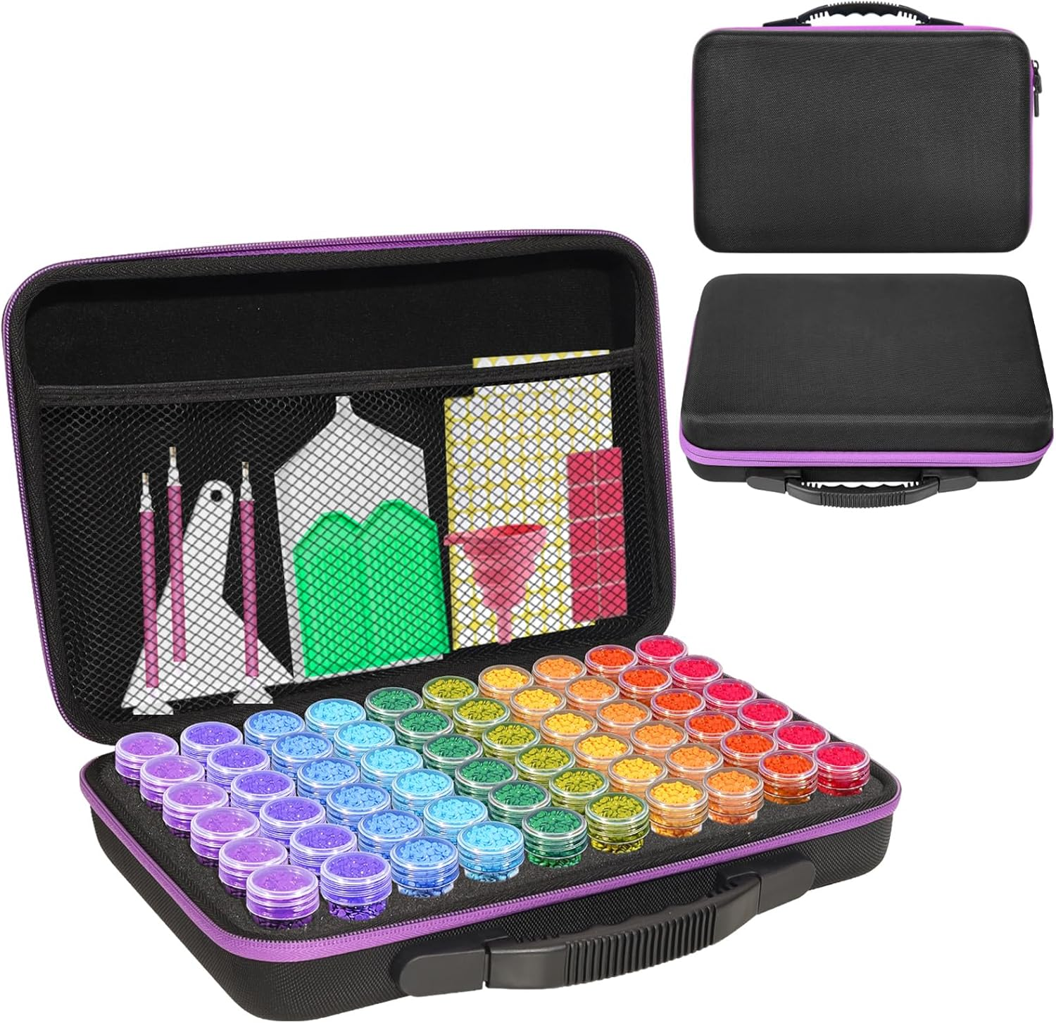 Diamond Painting Storage Containers,88 Slots Diamond Painting Accessories Kits Diamond Art Accessories and Tools for Craft Jewelry Rhinestones Bead Organizer image number 2