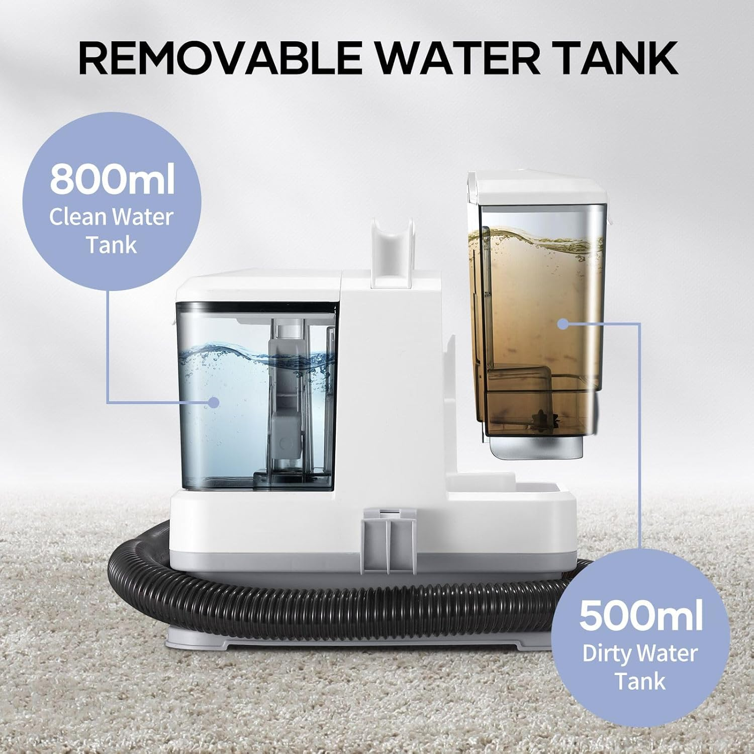 Portable Spot Cleaner with Multi-Tool Kit, Handheld Carpet Cleaner Deep Cleaning for Pet Stain Couch Area Rug Sofa Car Fabric Lounge Carpet & Upholstery Washer image number 2