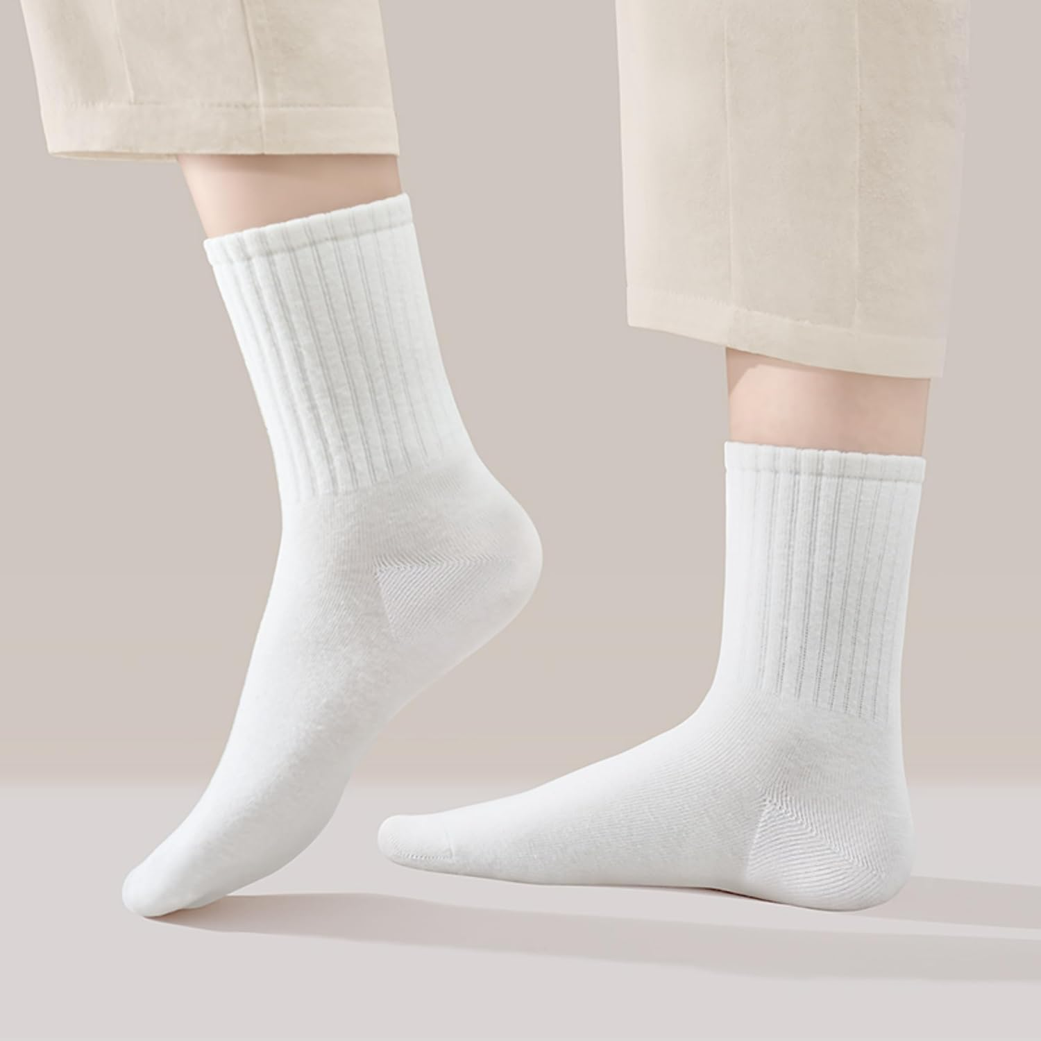 20 Pairs of Disposable Socks, Breathable Cotton Socks, Portable Compressed Design for Travel & Daily Wear (Men & Women) image number 2