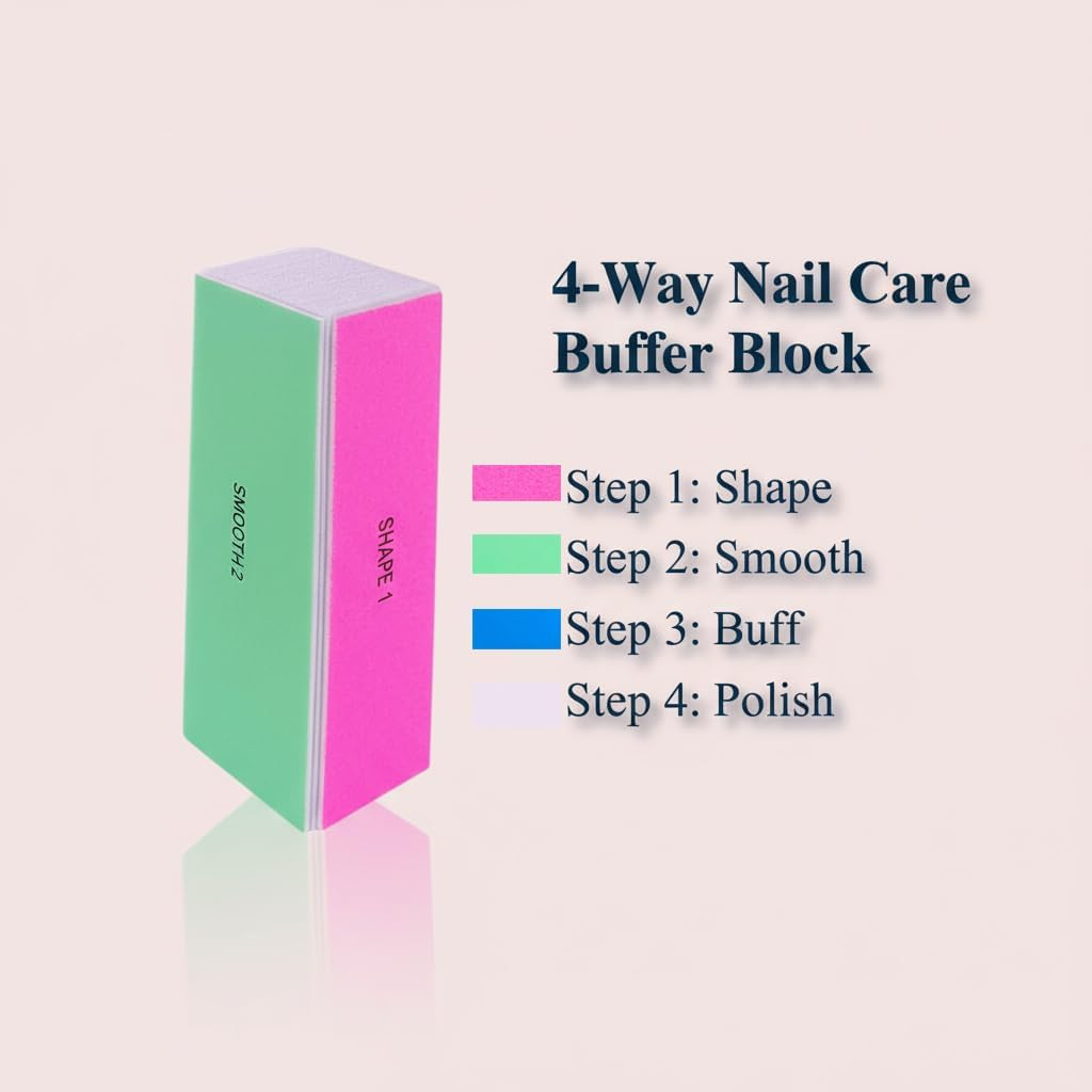 CRFY 4-Way Nail Buffer Block Set (4 Pcs) &ndash; Multi-Sided Nail Polishing Buffers for Natural & Acrylic Nails, Grit 120/240/600/3000, for Smoother, Shiny Nails image number 3