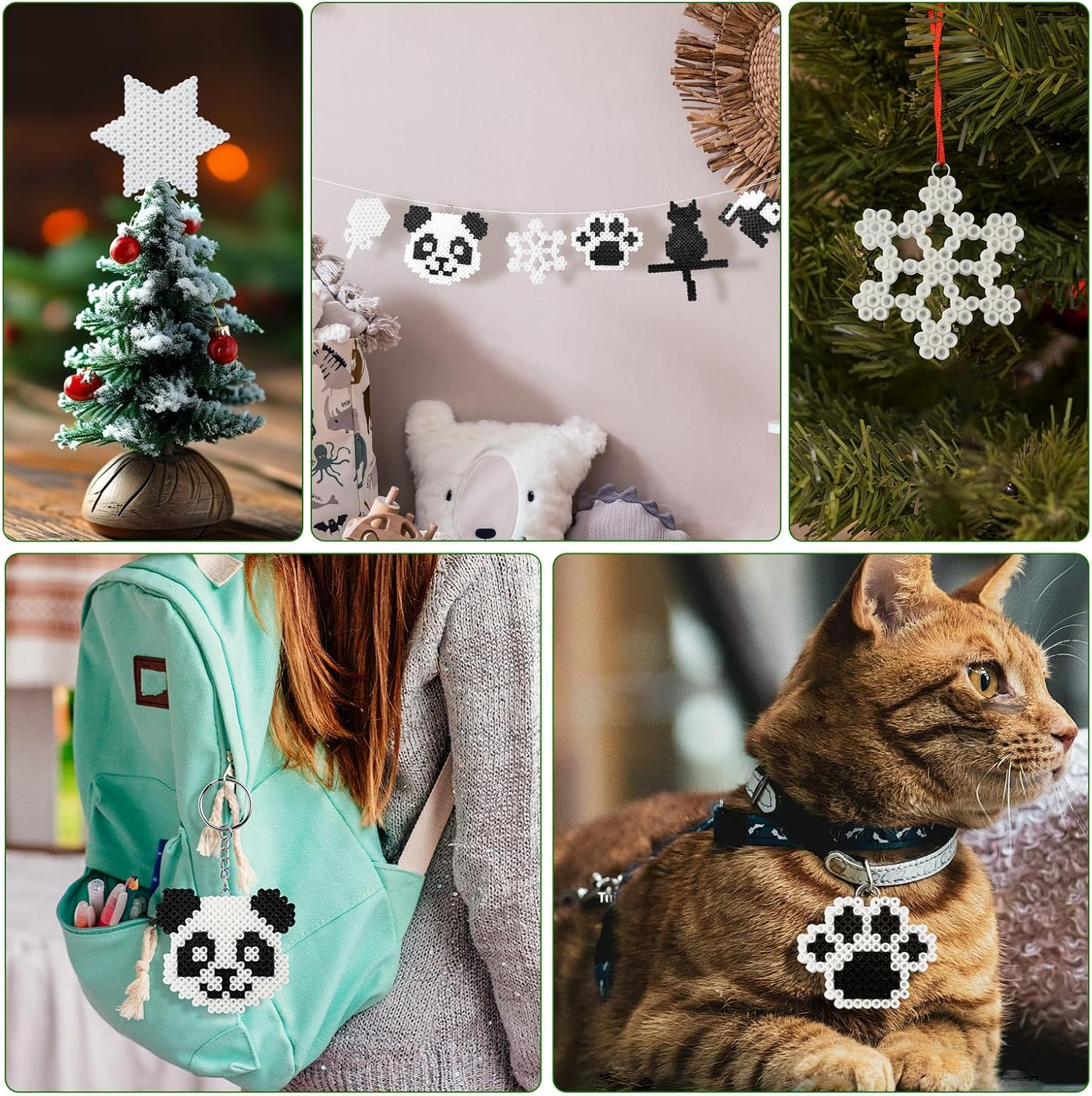 AUGSUN Fuse Beads, 1500Pcs Black Melty 5Mm Iron Beads for Arts and Crafts - White image number 3