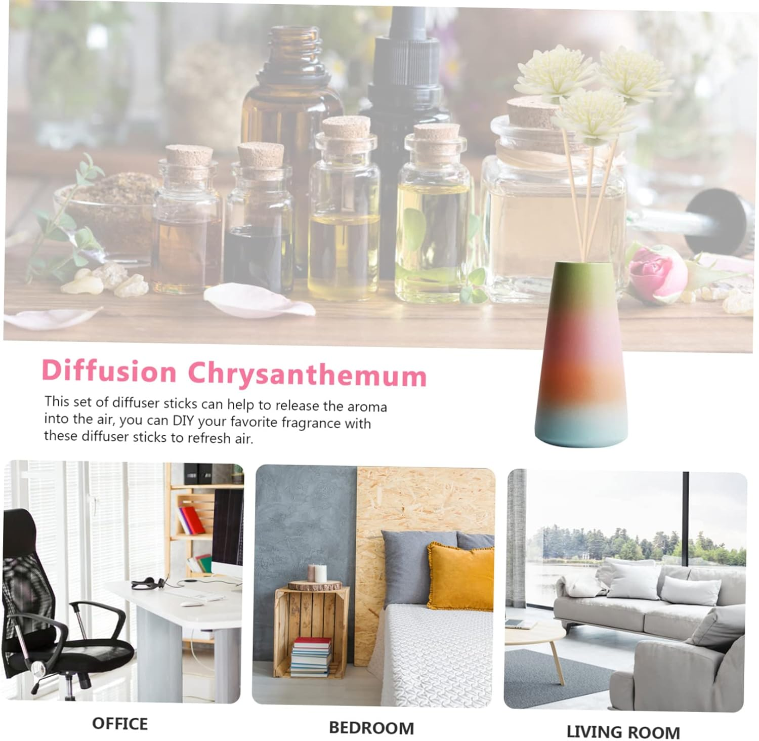 300Pcs Diffuser Flowers Aroma Chrysanthemum Scented Aroma Flowers Accessories for Home Office Aromatherapy Diffuser Scent image number 1