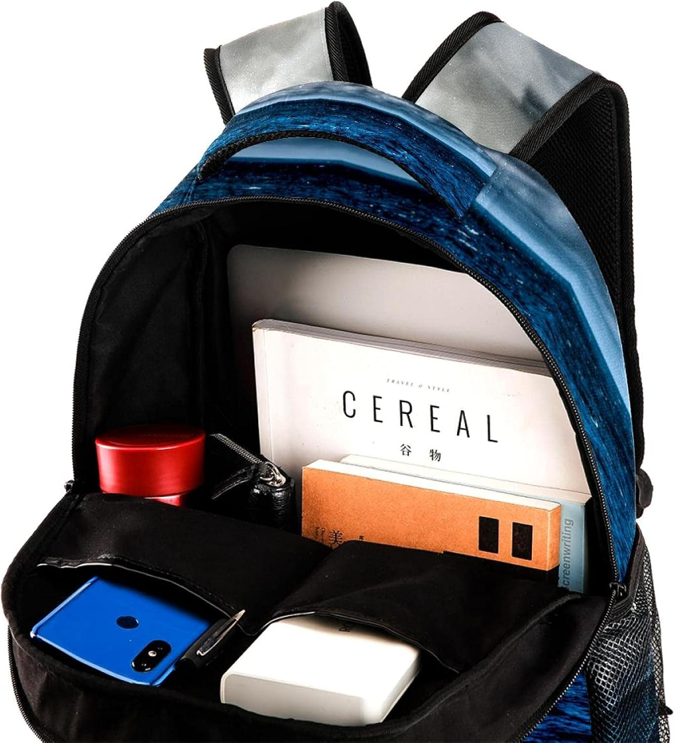 Clouds over Blue Ocean Backpack Students Shoulder Bags Travel Bag College School Tote Backpacks image number 5