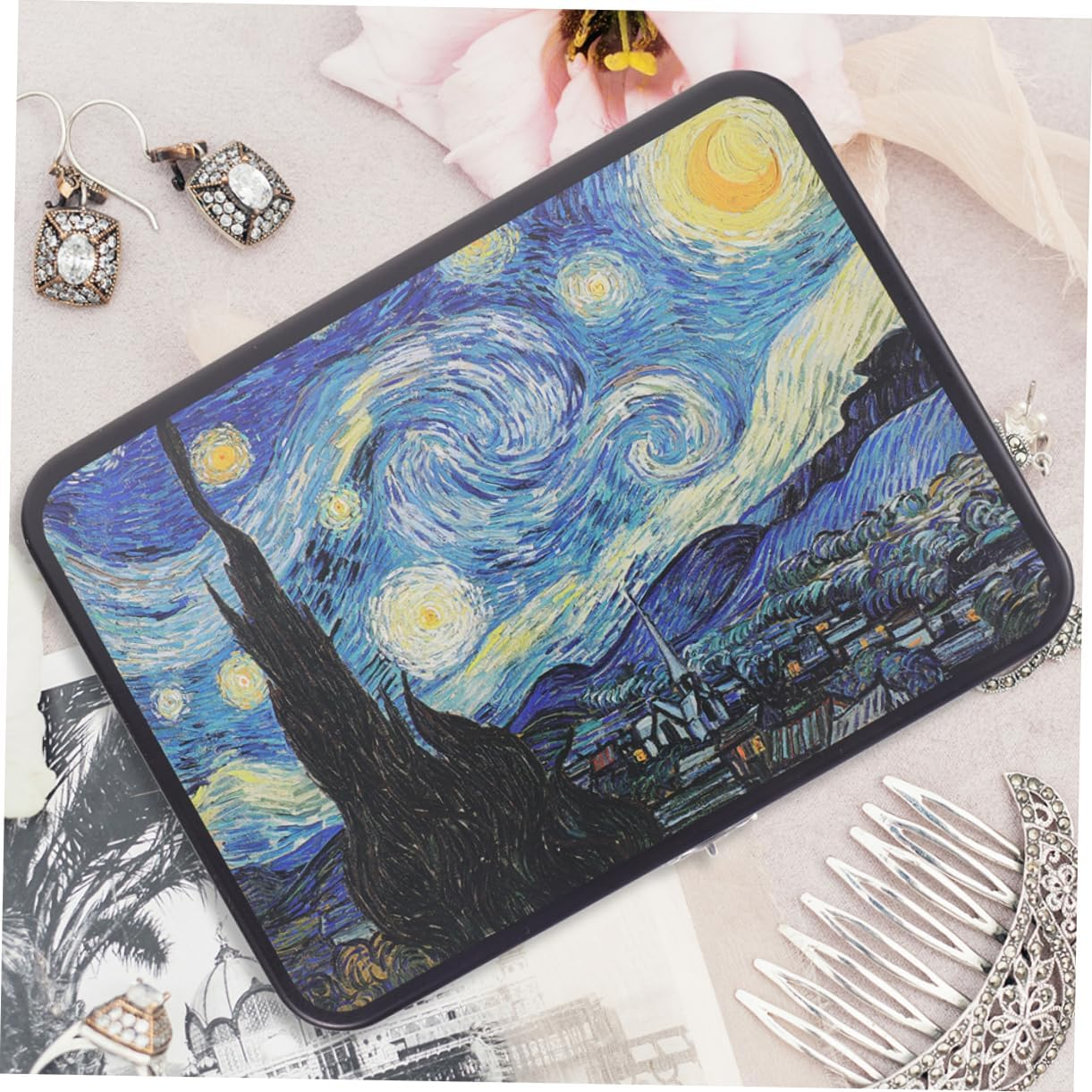 MAGICLULU 2Pcs Retro Tinplate Storage Box Lock for Jewelry and Keepsakes Desk Organizer Box for Photo and Items image number 3