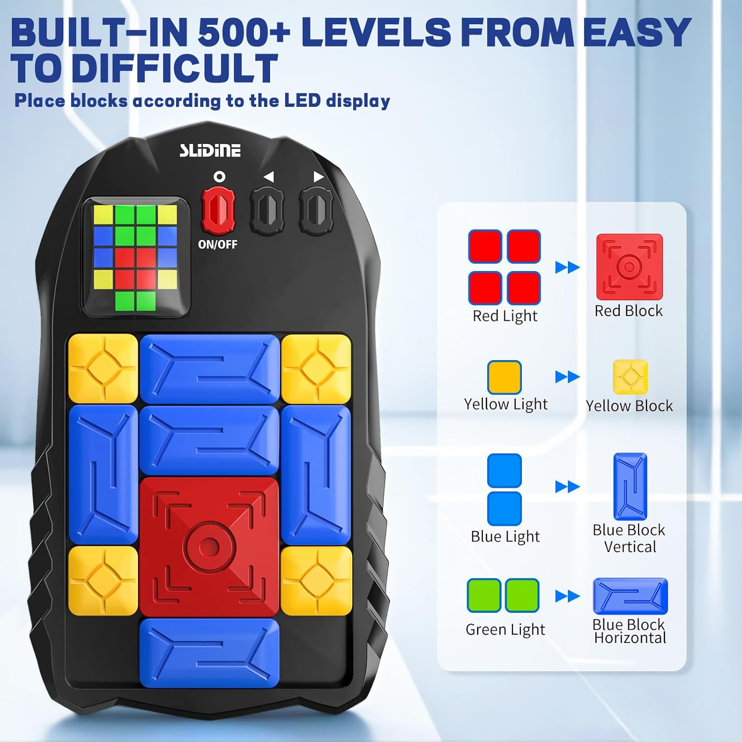 JUKUDAHU Handheld Slide Puzzle Blocks Game for Kids 3 4 5 6 7 8 Years Old - Developmental Fidget Toys for Teens 8-12, Indoor Party Board Play, Outdoor Travel Games, Learning Gifts Boys Girls Adults image number 6