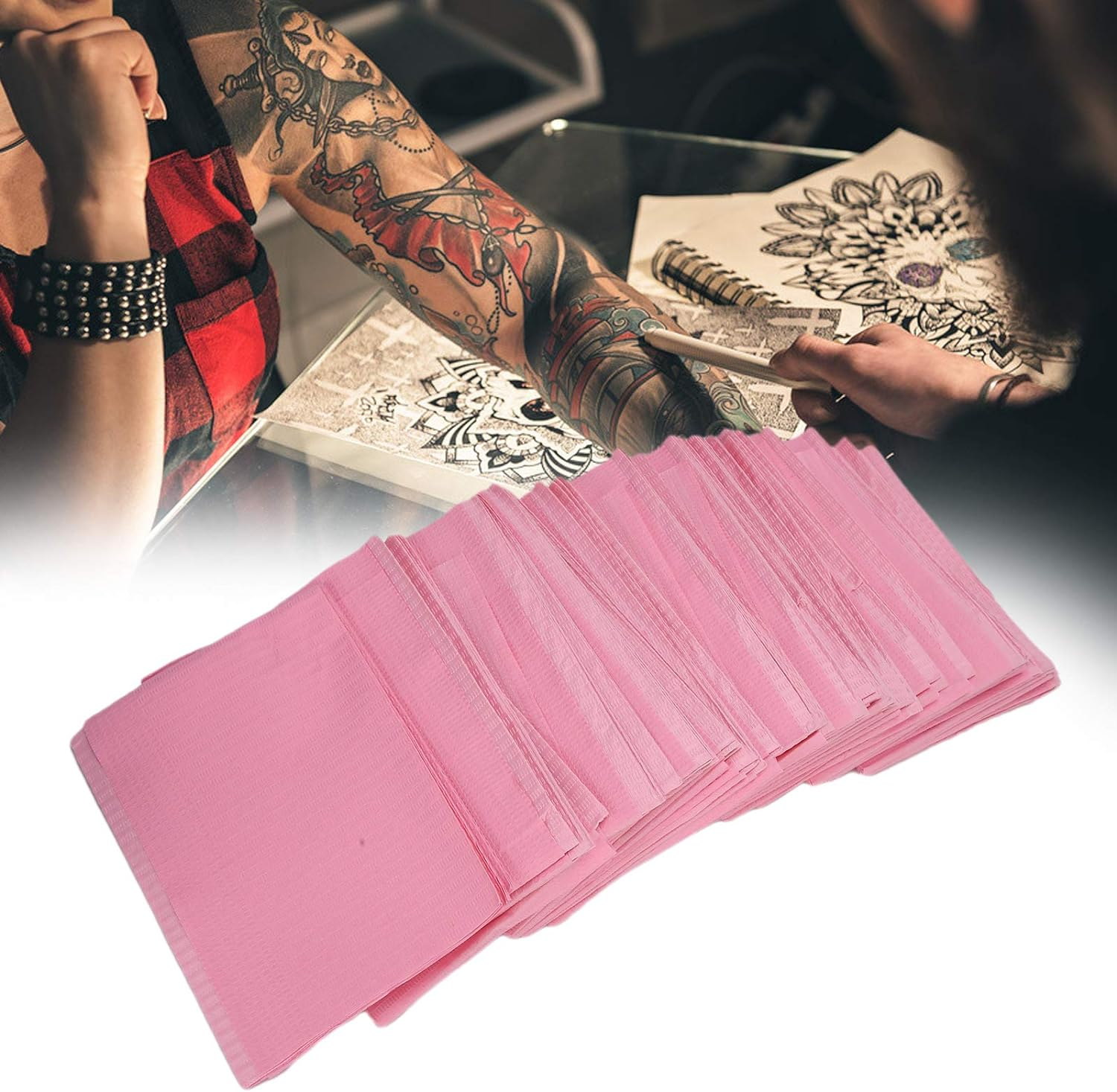 125 Pcs Dental Bibs, Disposable Waterproof Table Covers, 17.7 X 13 Inch Dental Bibs Piercing Bibs Nail Art Paper Personal Hygiene Microblading Supplies for Keep Clean image number 6