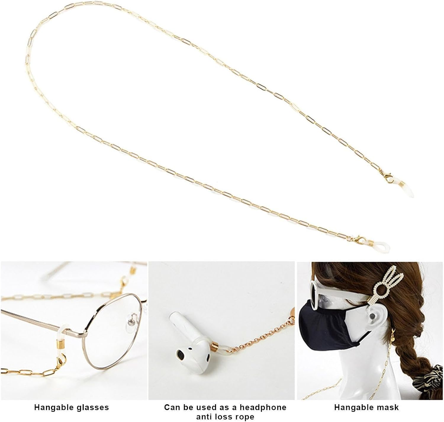 Earphone Chain - anti Lost Earbuds Chain - Earplug Neck Cord for Earbud Earphone, Sports String Accessories for Women and Men Puchen