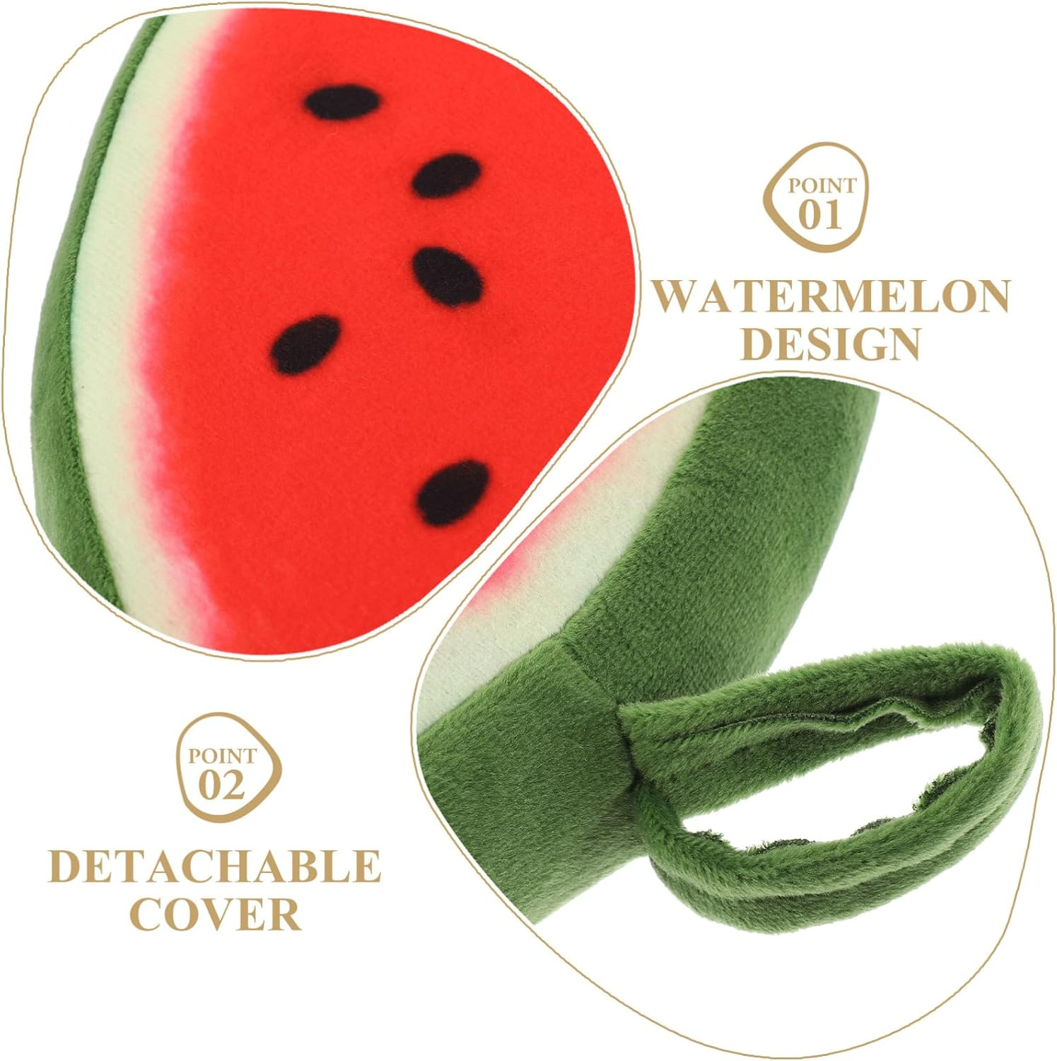 PACKOVE Watermelon Cushion Fruit Seat Cushion 3D Print Decorative Cushions Cute Couch Pillows for Home Office (Watermelon 33CM) - Multi 1 image number 5