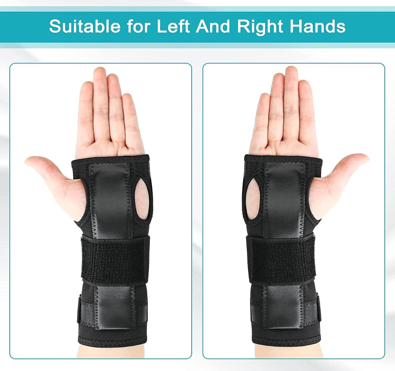 Wrist Splint for Carpal-Tunnel Syndrome, Adjustable Compression Wrist Brace for Right and Left Hand, Pain Relief for Arthritis, Tendonitis, Sprains image number 5