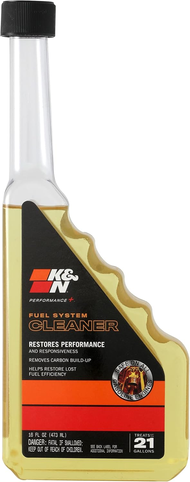 K&N Performance+ Fuel System Cleaner: Restores Performance and Acceleration, 16 Ounce Bottle Treats up to 21 Gallons, 99-2050